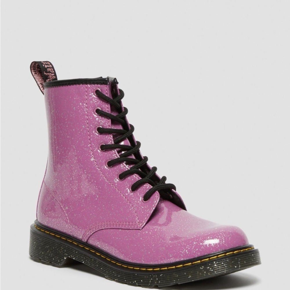 Dr. Martens 1460 Glitter Lace Up Boots in Pink Purple